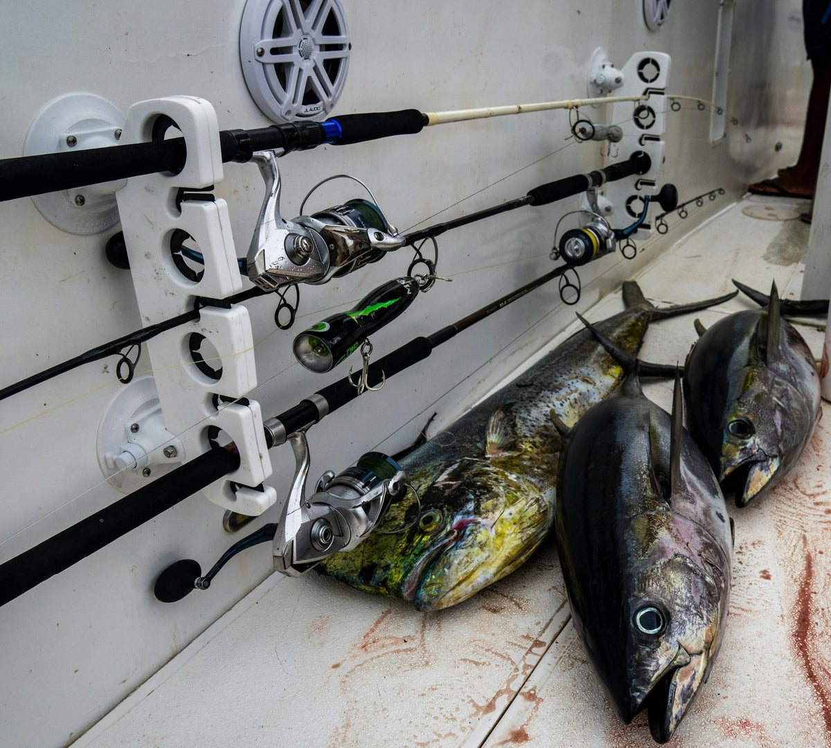 SeaSucker Pro Series Rod Rack in use on a boat