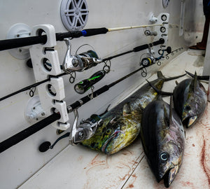 SeaSucker Pro Series Rod Rack in use on a boat